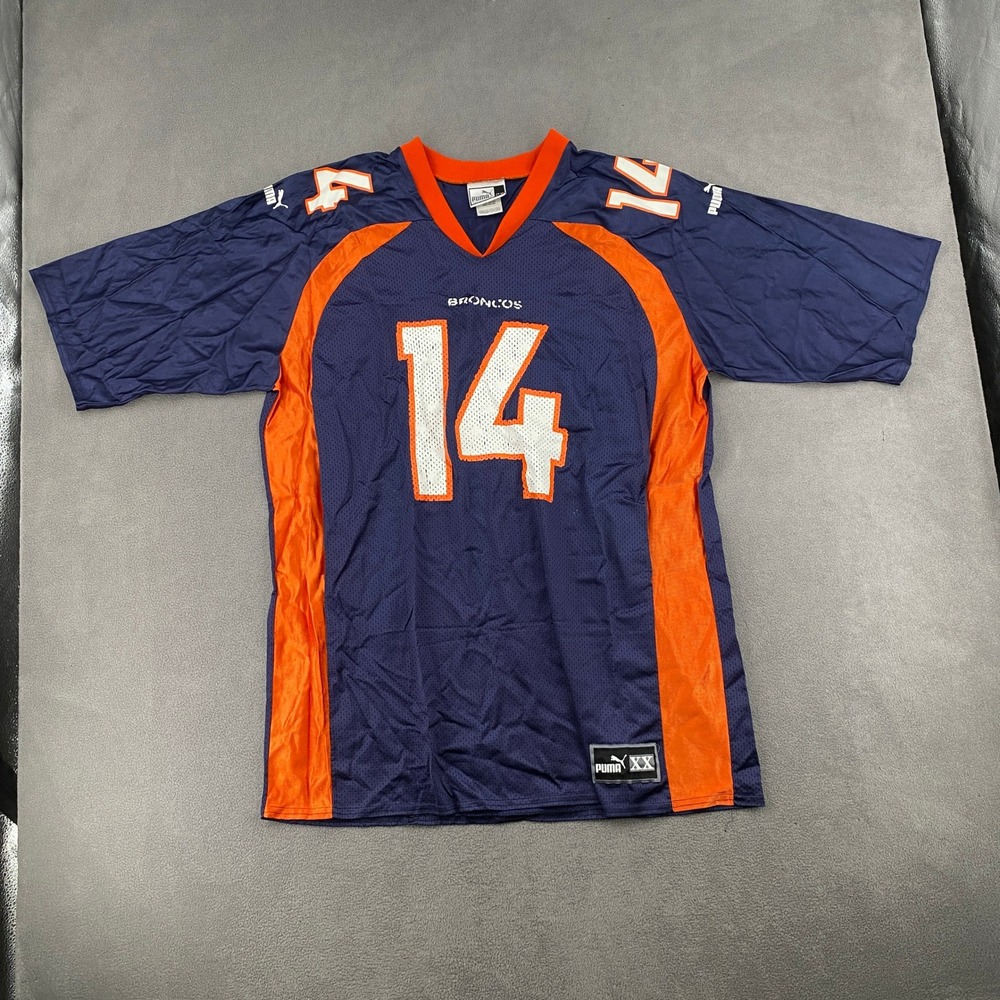 Puma Denver Broncos Brian Griese 14 Football Jersey Navy Blue Mens 2X